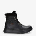 Yael Igloo botas de piel con forro interior de pelo natural. negro