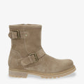 Felina Igloo botas de piel con forro interior de pelo natural. taupe