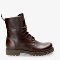 Frisia Plaid botas de piel con forro interior de piel. marron