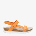 Selma sandalias de piel con forro interior de piel. naranja