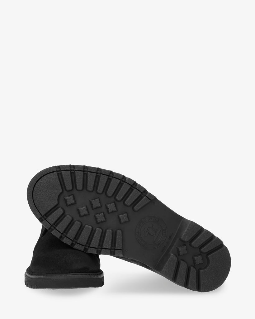 Bota Panama Igloo botines de piel con forro interior de pelo natural. negro