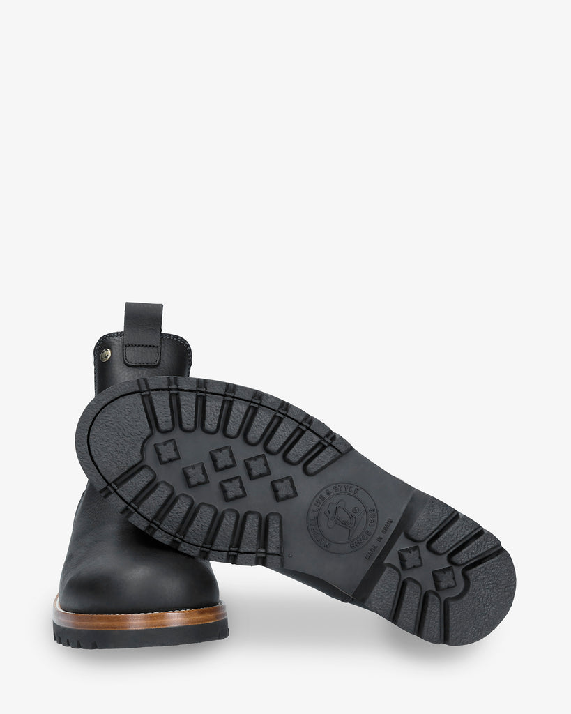 Burton Igloo botines de piel con forro interior de pelo natural. negro