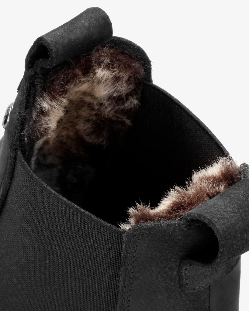 Chris botines de piel con forro interior de pelo. negro
