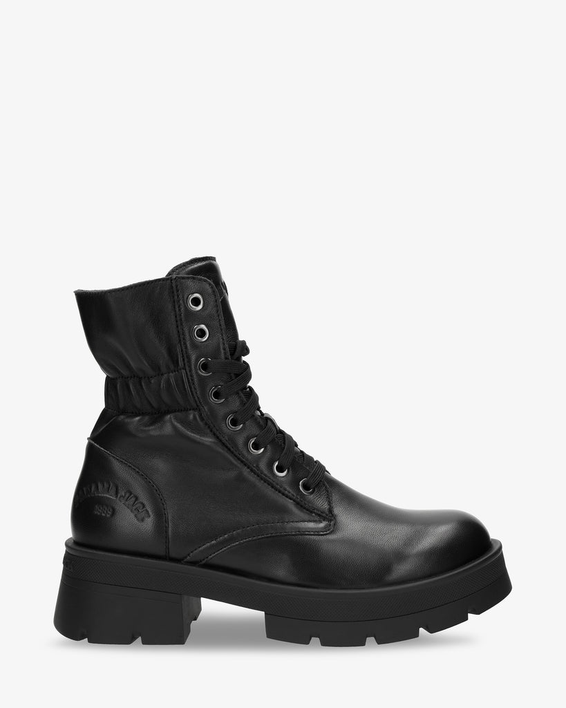 Clementine botas de piel con forro interior de piel. negro