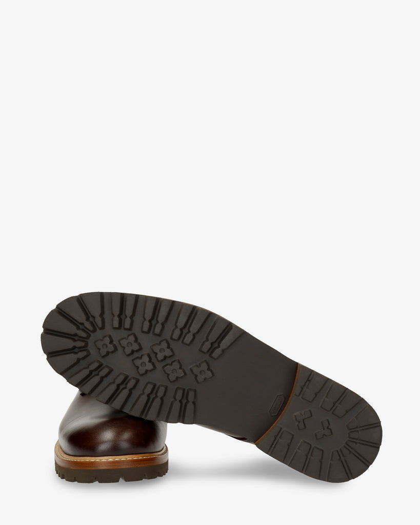 Elio zapatos de piel con forro interior de piel. marron