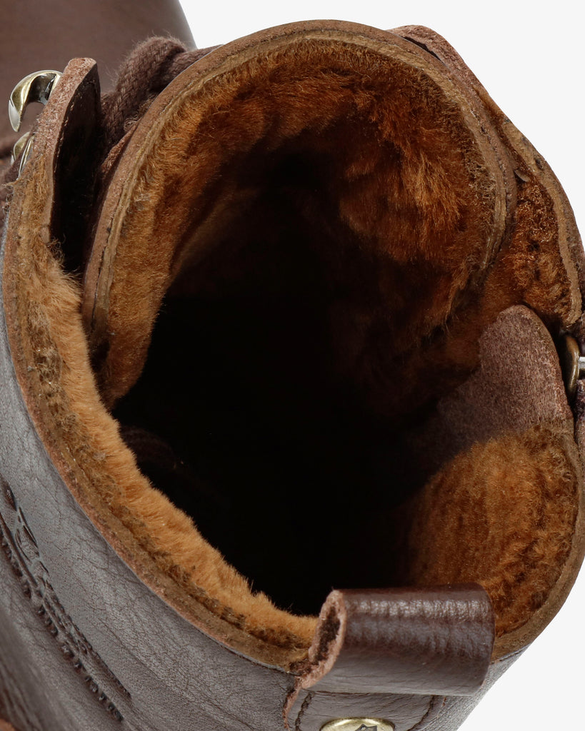 Fara Igloo Trav botas de piel con forro interior de pelo natural. marron