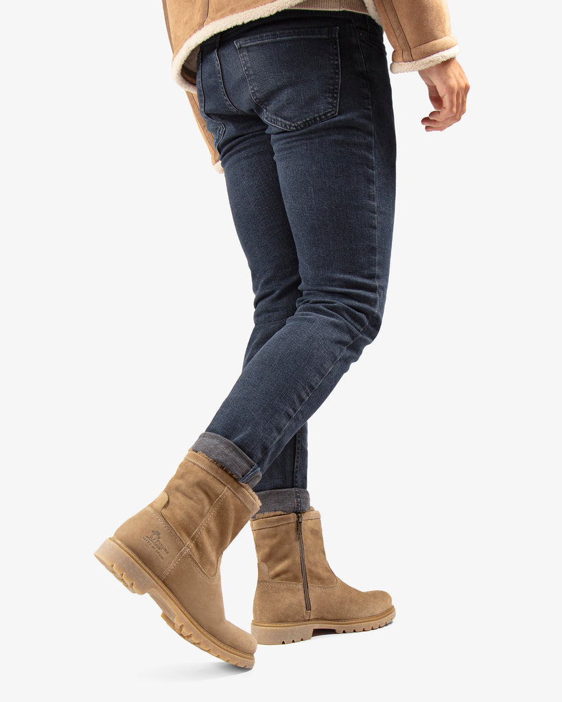 Fedro botas de piel con forro interior de pelo. taupe