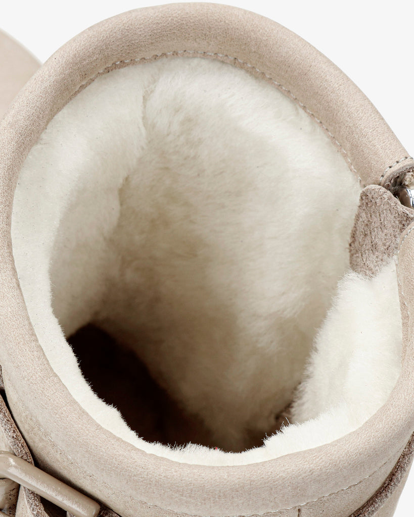 Felina Igloo botas de piel con forro interior de pelo natural. crudo