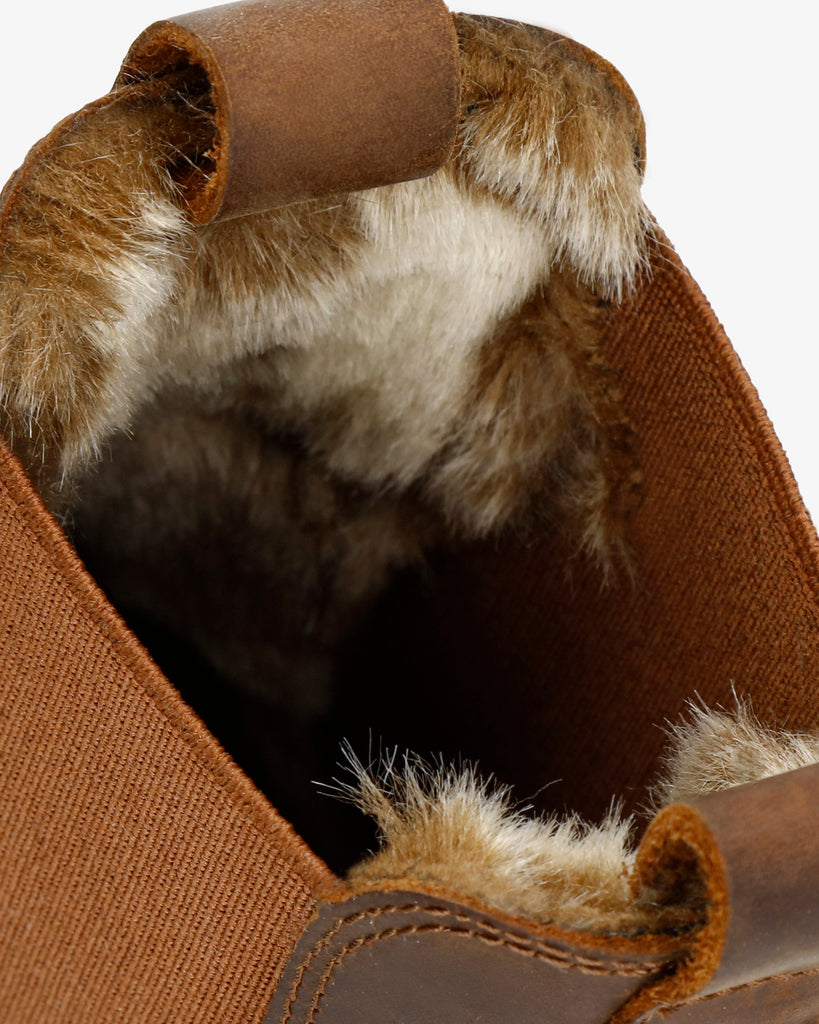 Francesca botas de piel con forro interior de pelo. cuero