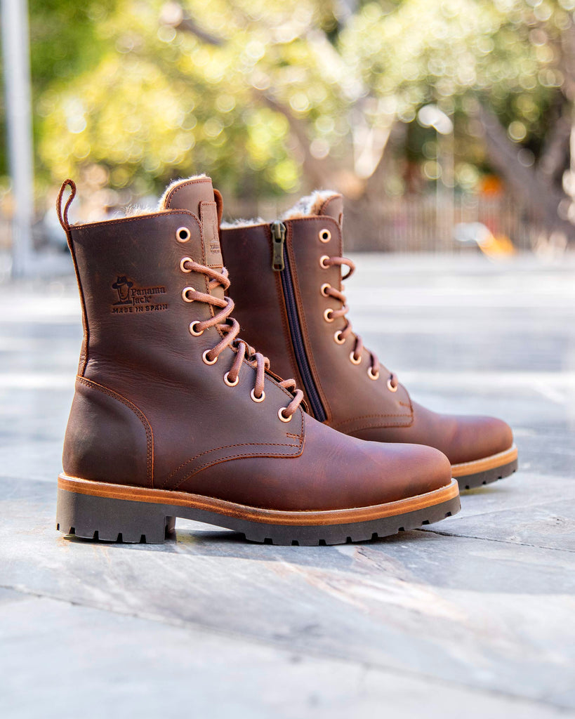 Frisia botas de piel con forro interior de pelo. cuero