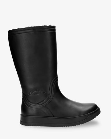 Gisell botas de piel con forro interior de pelo. negro