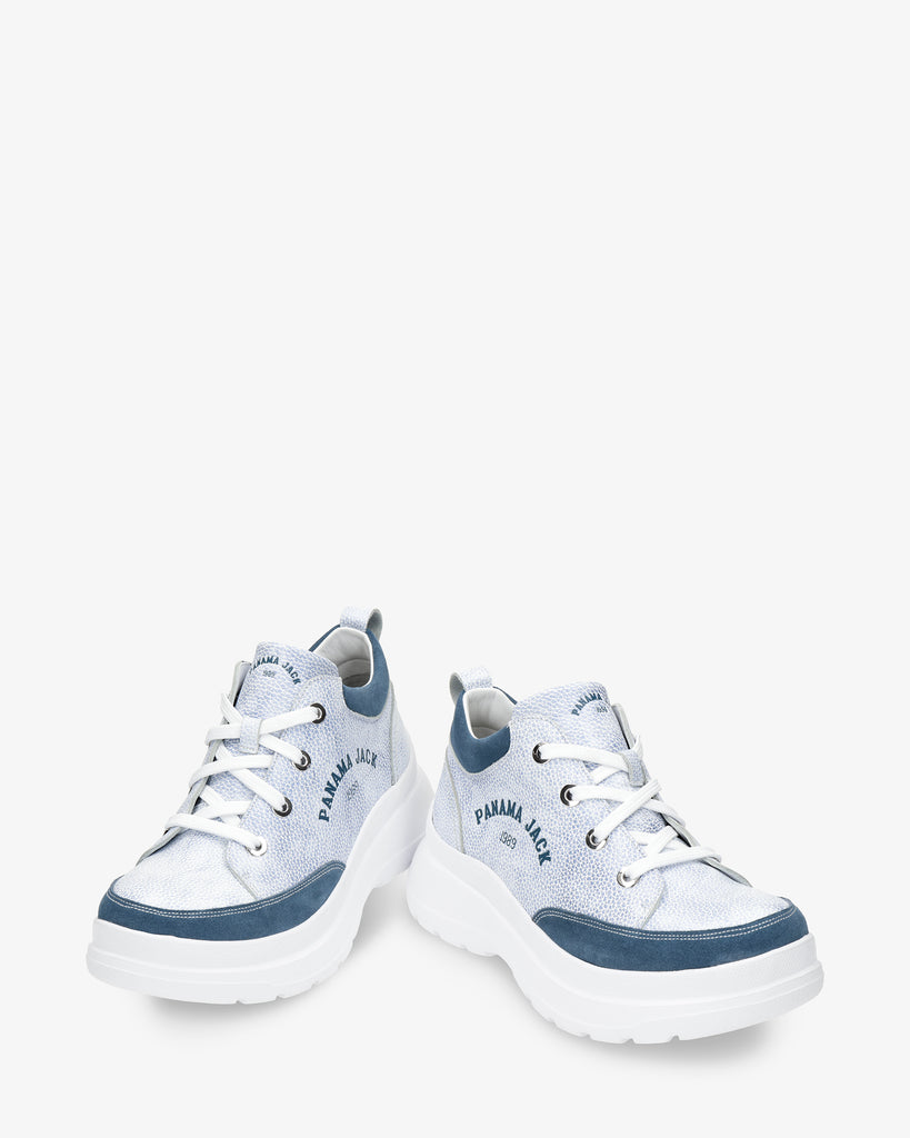 Hilda zapatos de piel con forro interior de piel. azul