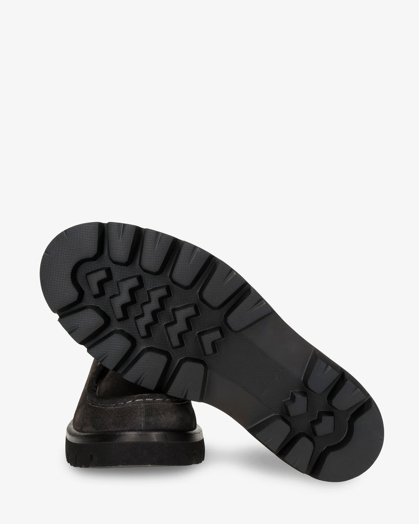 Lucca botín de piel con forro interior de piel. gris