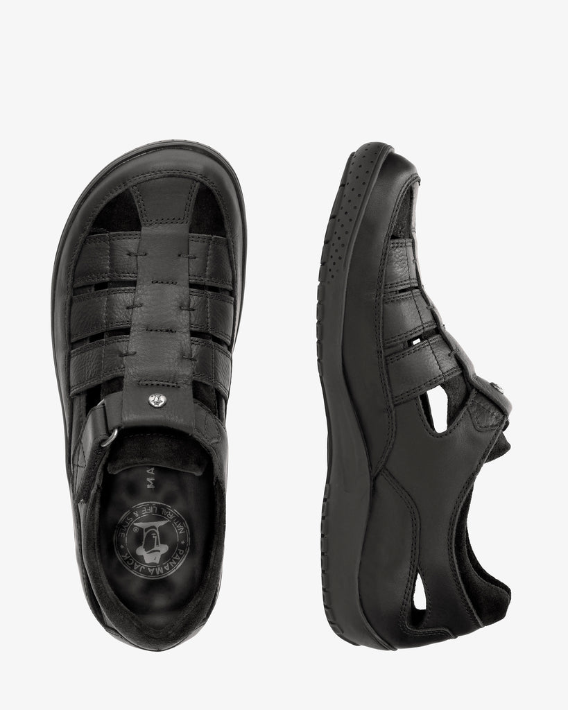 Meridian sandalias de piel con forro interior de lycra. negro