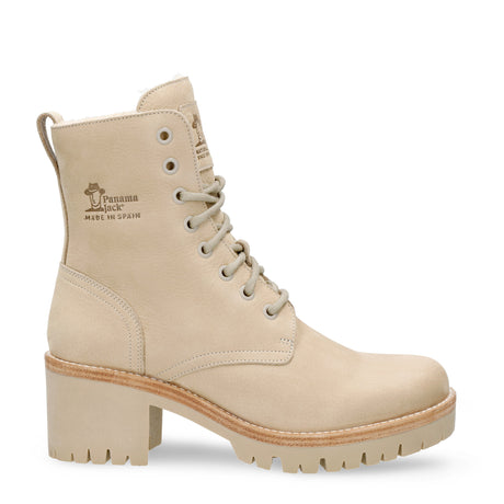 Padma botas de piel con forro interior de pelo. crudo
