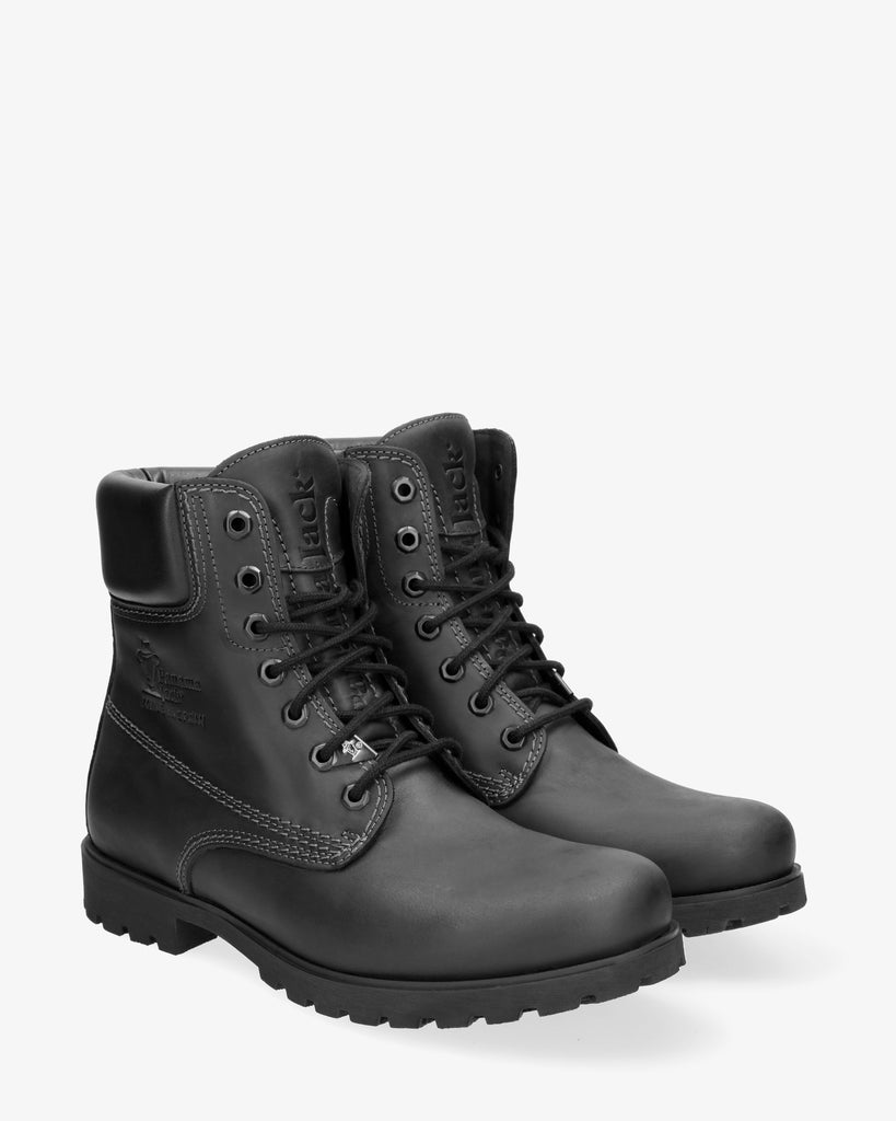 Panama 03 botas de piel con forro interior de piel. negro