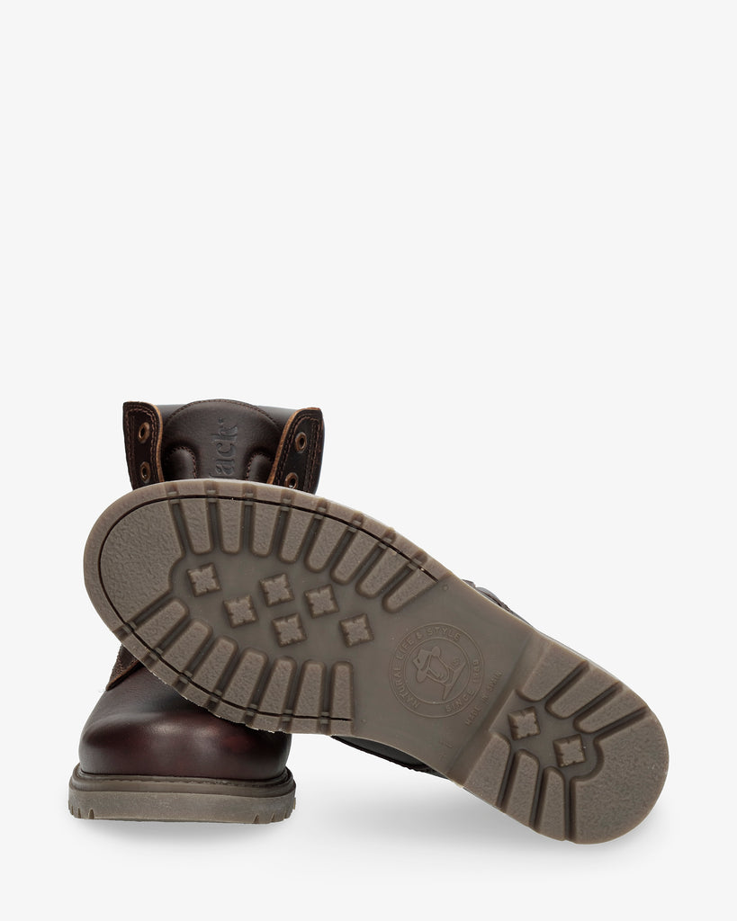 Panama 03 botas de piel con forro interior de piel. castaño