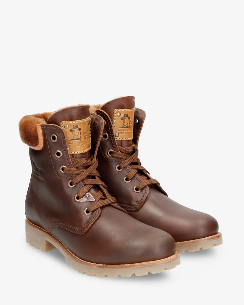 Panama 03 Igloo Trav botas de piel con forro interior de pelo natural. cuero