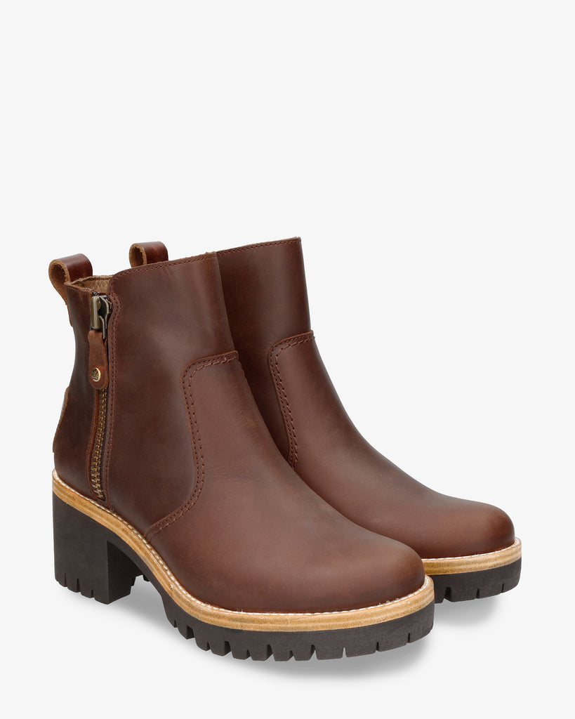 Pauline botines de piel con forro interior de piel. cuero