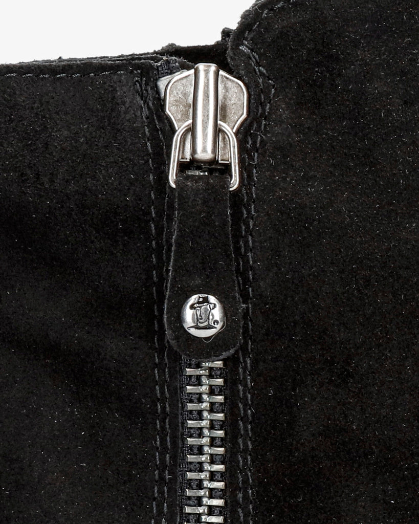 Phuket botín de piel con forro interior de pelo. negro