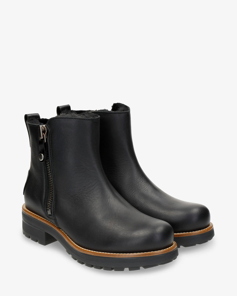 Rym botas de piel con forro interior de pelo. negro