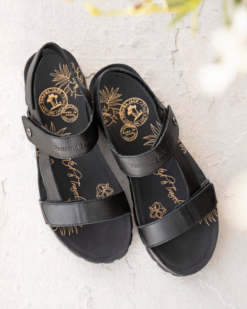 Selma sandalias de piel con forro interior de piel. negro